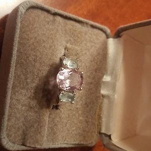 Pale Pink Oval Center Stone Ring